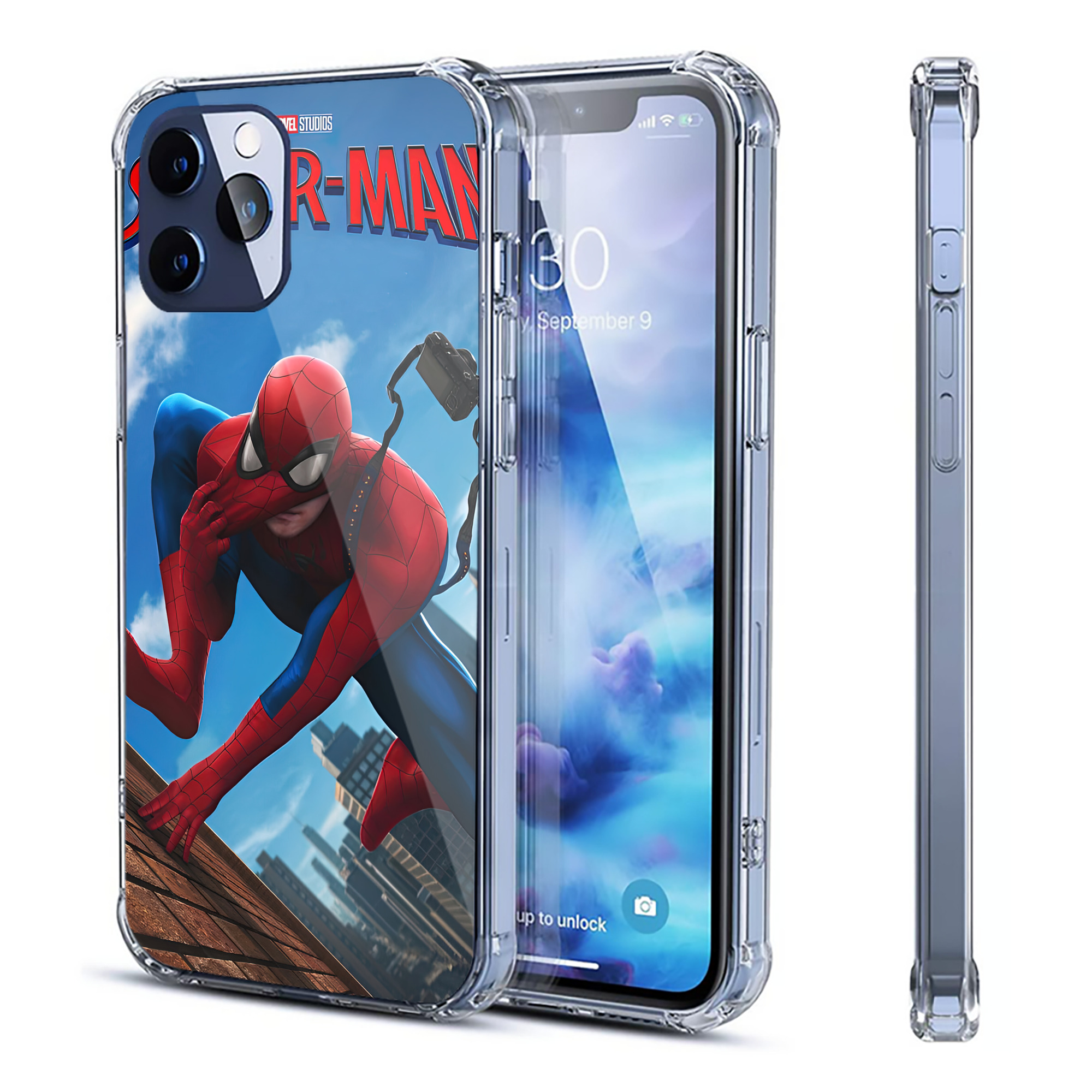（画像用） Spider Man スパイダーマン 【iPhone 12シリーズ対応】透明スマホケース（クリアソフトケース）